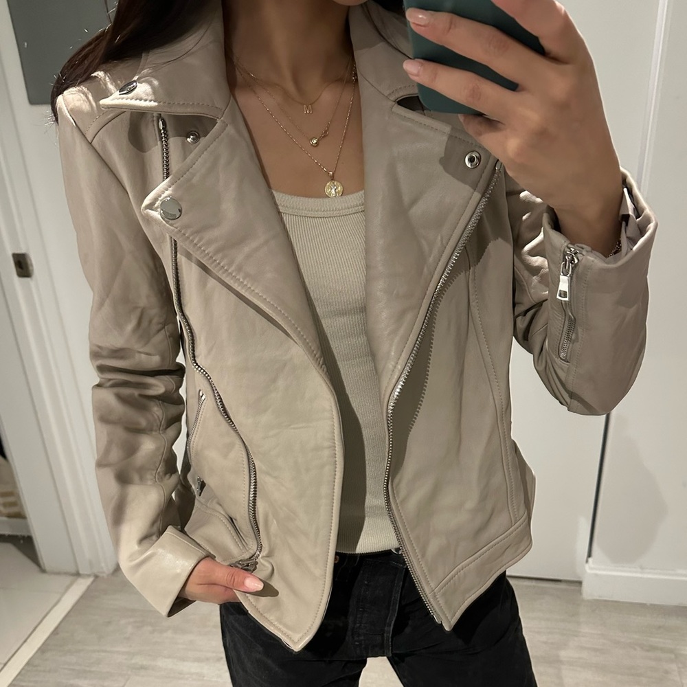 Ann taylor leather jacket 0